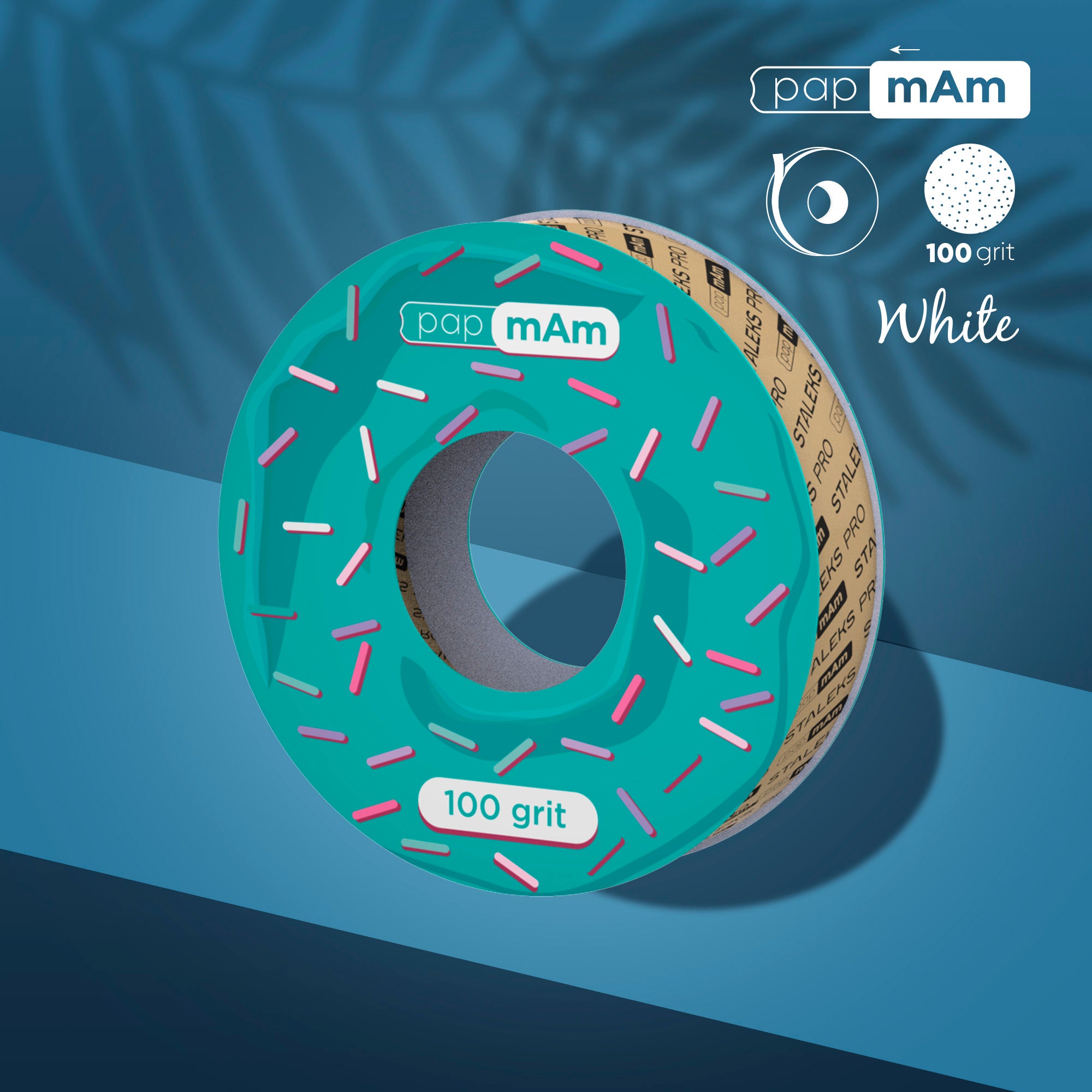 White disposable abrasive tape papmAm EXPERT (without plastic case) STALEKS PRO 100 grit image 0
